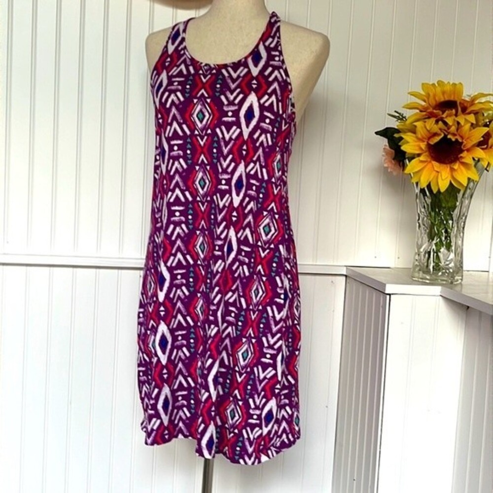 Racer Back Purple, Multicolored Dress
